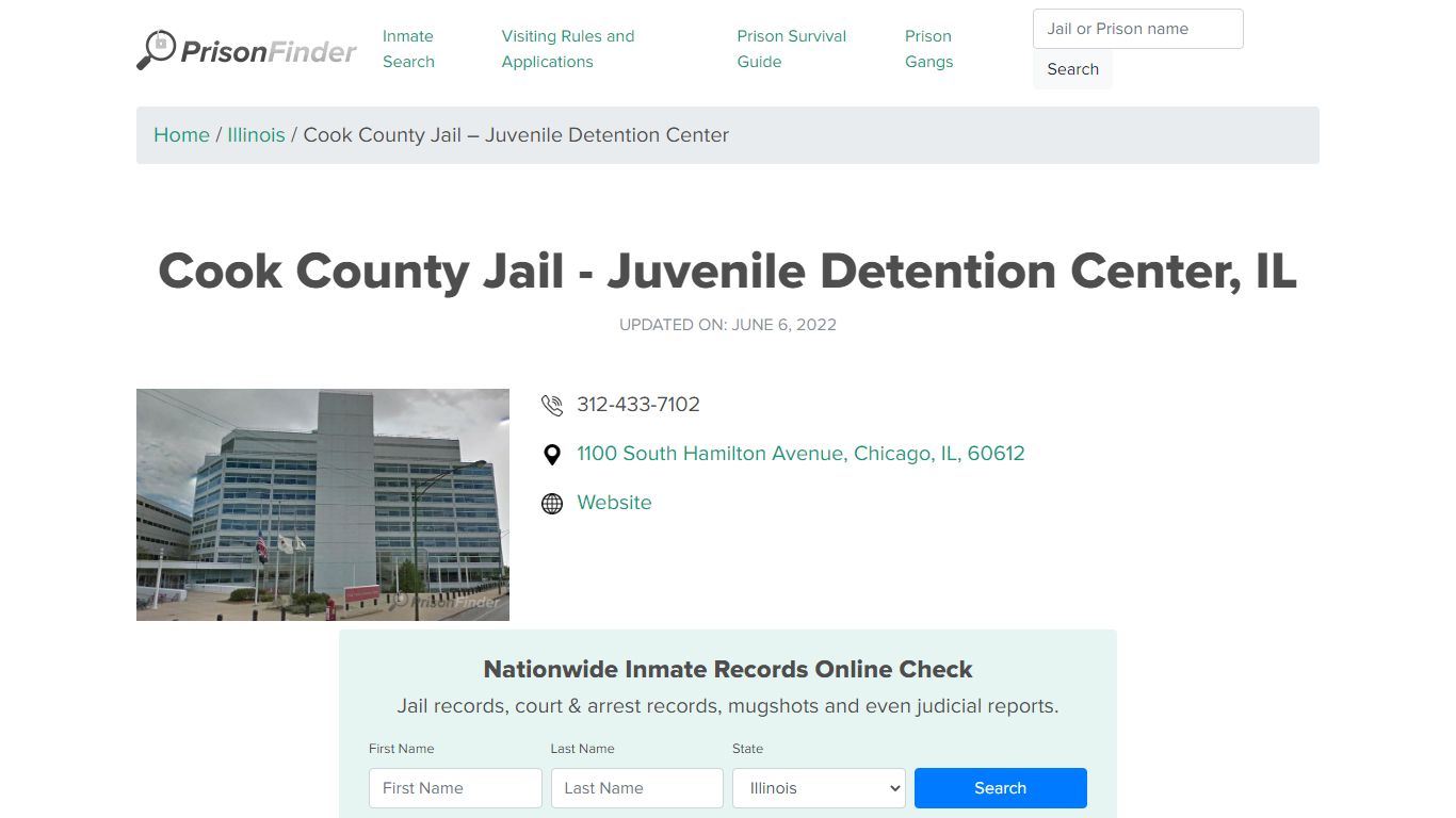 Cook County Jail - Juvenile Detention Center, IL Inmate ...