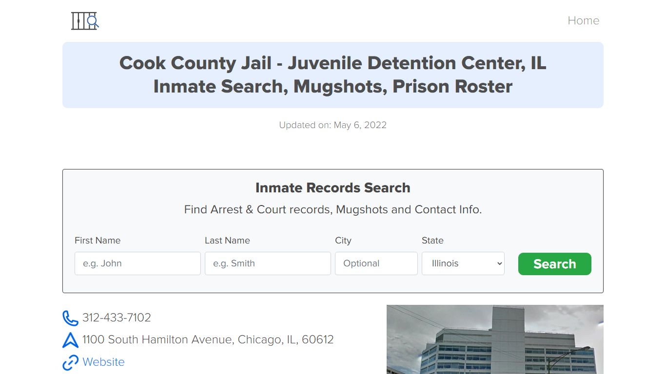 Cook County Jail - Juvenile Detention Center, IL Inmate ...